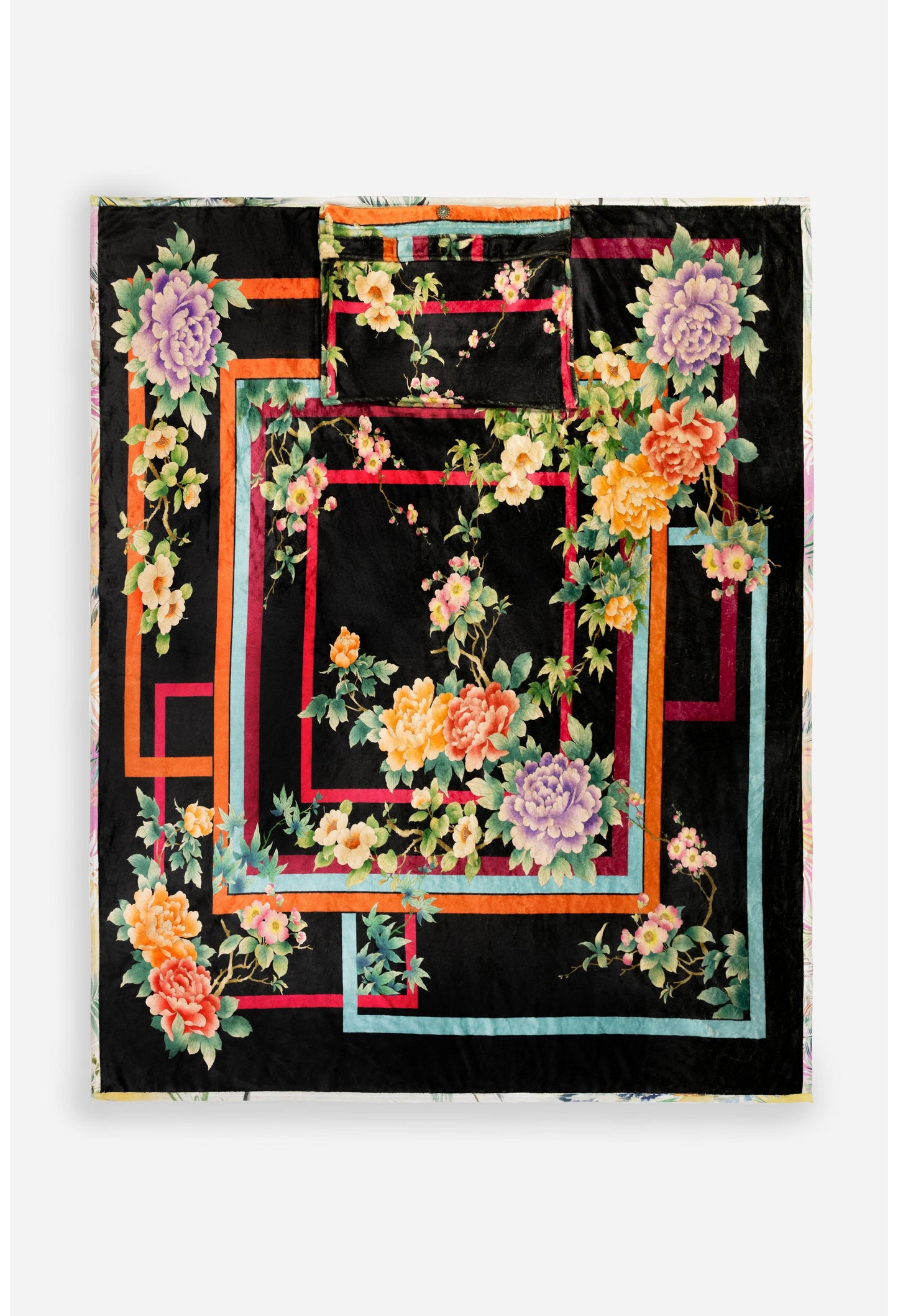 TRAVEL BLANKET REVERSIBLE W/ BAG 66X53 (Multiple Patterns)
