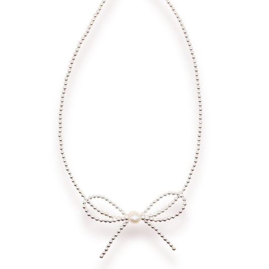 Bow Silver Necklace