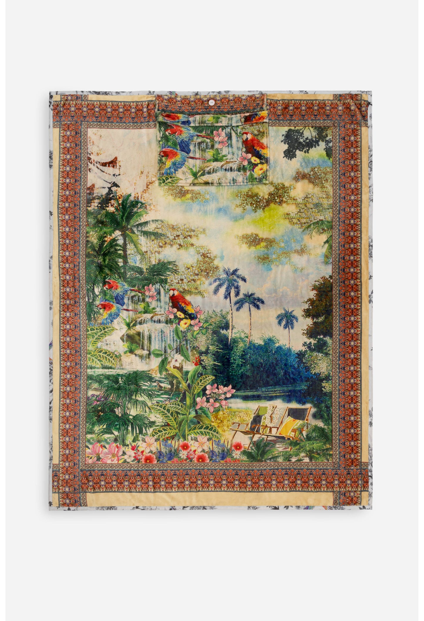 TRAVEL BLANKET REVERSIBLE W/ BAG 66X53 (Multiple Patterns)
