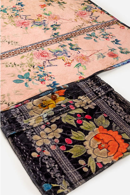 TRAVEL BLANKET REVERSIBLE W/ BAG 66X53 (Multiple Patterns)