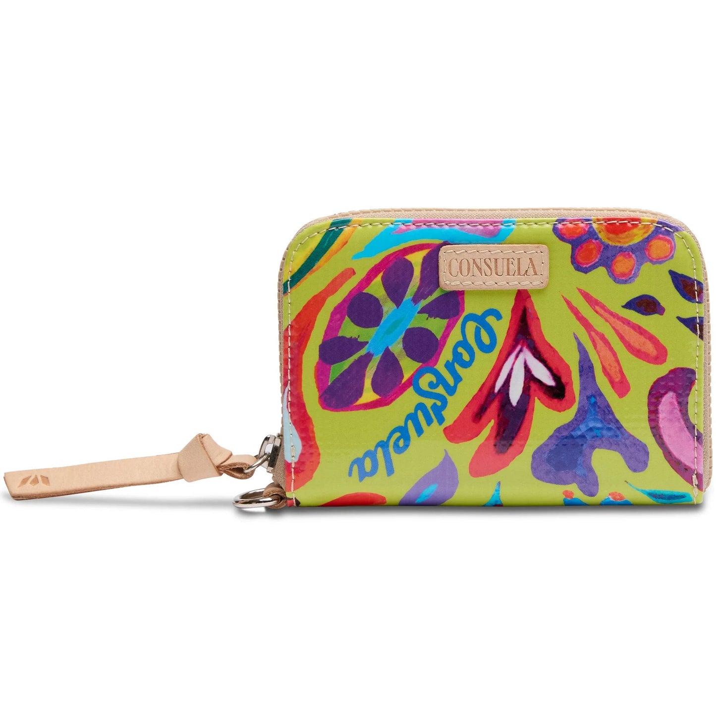 limon zippy wallet, consuela green and bright color wallet