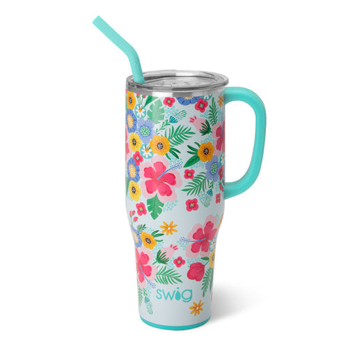 MEGA MUG W/ HANDLE LID STRAW (Multiple Patterns)
