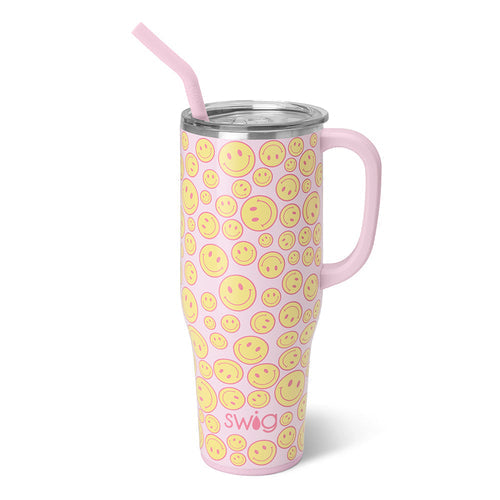 MEGA MUG W/ HANDLE LID STRAW (Multiple Patterns)