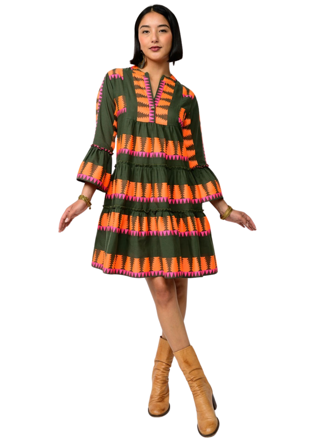 UF DRESS JACQUARD TIERED