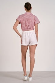 Elan Top Button Down Crop