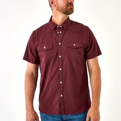 BURLEBO Shirt Western SS MAROON Performance