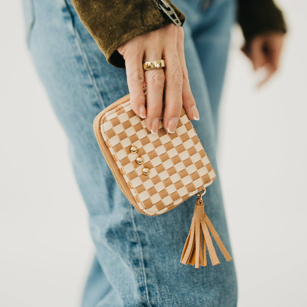 Wallet Wynona Checkered Tan Woven