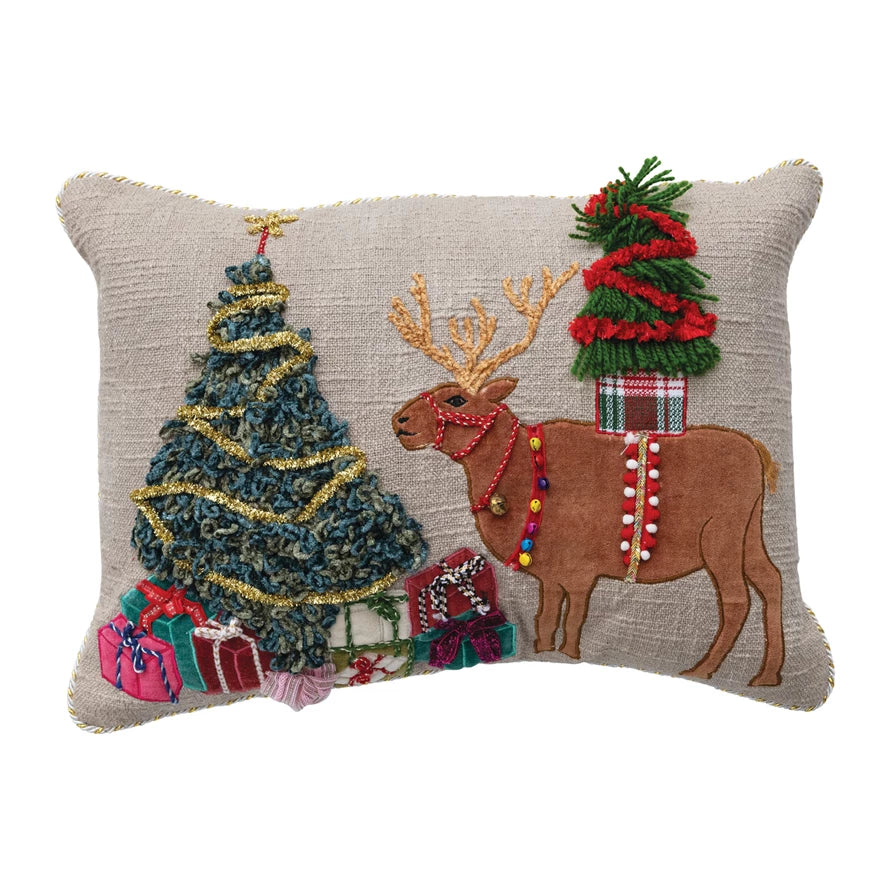 reindeer Christmas pillow