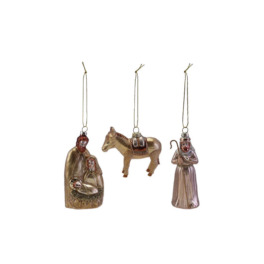 Ornament Nativity w/ Glitter
