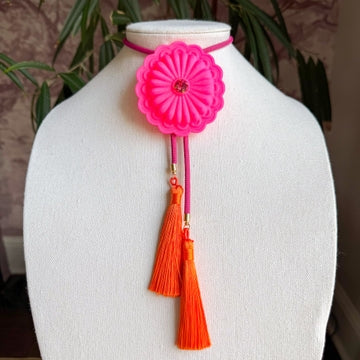 Bolo Concho Neon Pink with Fuchsia & Orange