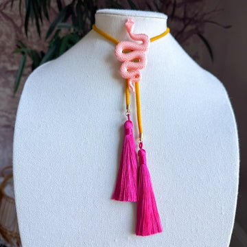 Bolo Snake Sugar Pink with Golden Yellow & Fuchsia