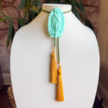 Bolo Our Lady of Glitterati Turquoise with Olive & Golden Yellow