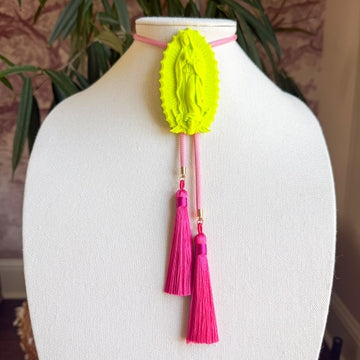 Bolo Our Lady of Glitterati Lime Green with Bubblegum Pink & Fuchsia