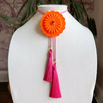 Bolo Concho Orange Citrus with Bubblegum Pink & Fuchsia