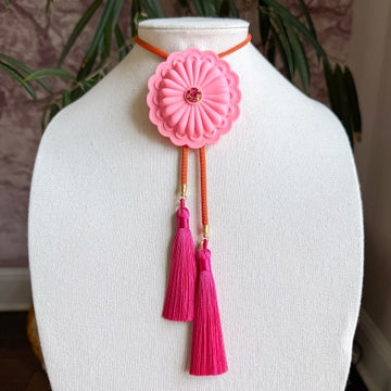 Bolo Concho Bubblegum Pink with Solar Orange & Fuchisa
