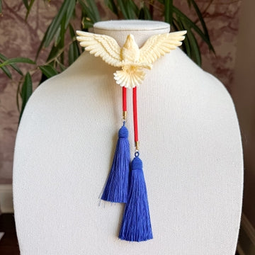 Bolo Eagle Ivory with Red & Royal Blue