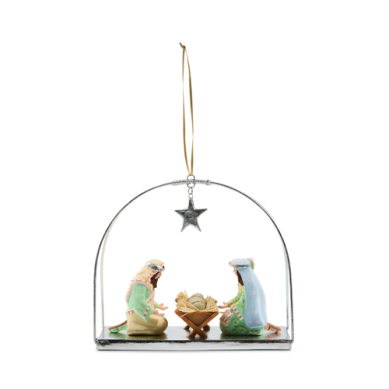 Patience Brewster Ornament Nativity Holy Family Silver