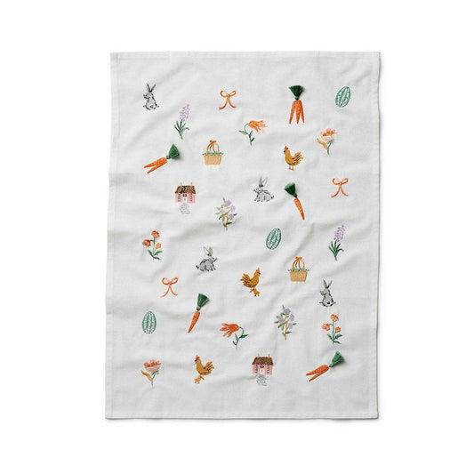Rifle Paper Tea Towels Embroidered