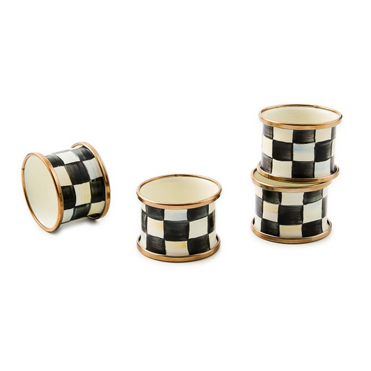 Napkin Rings Enamel Set of 4