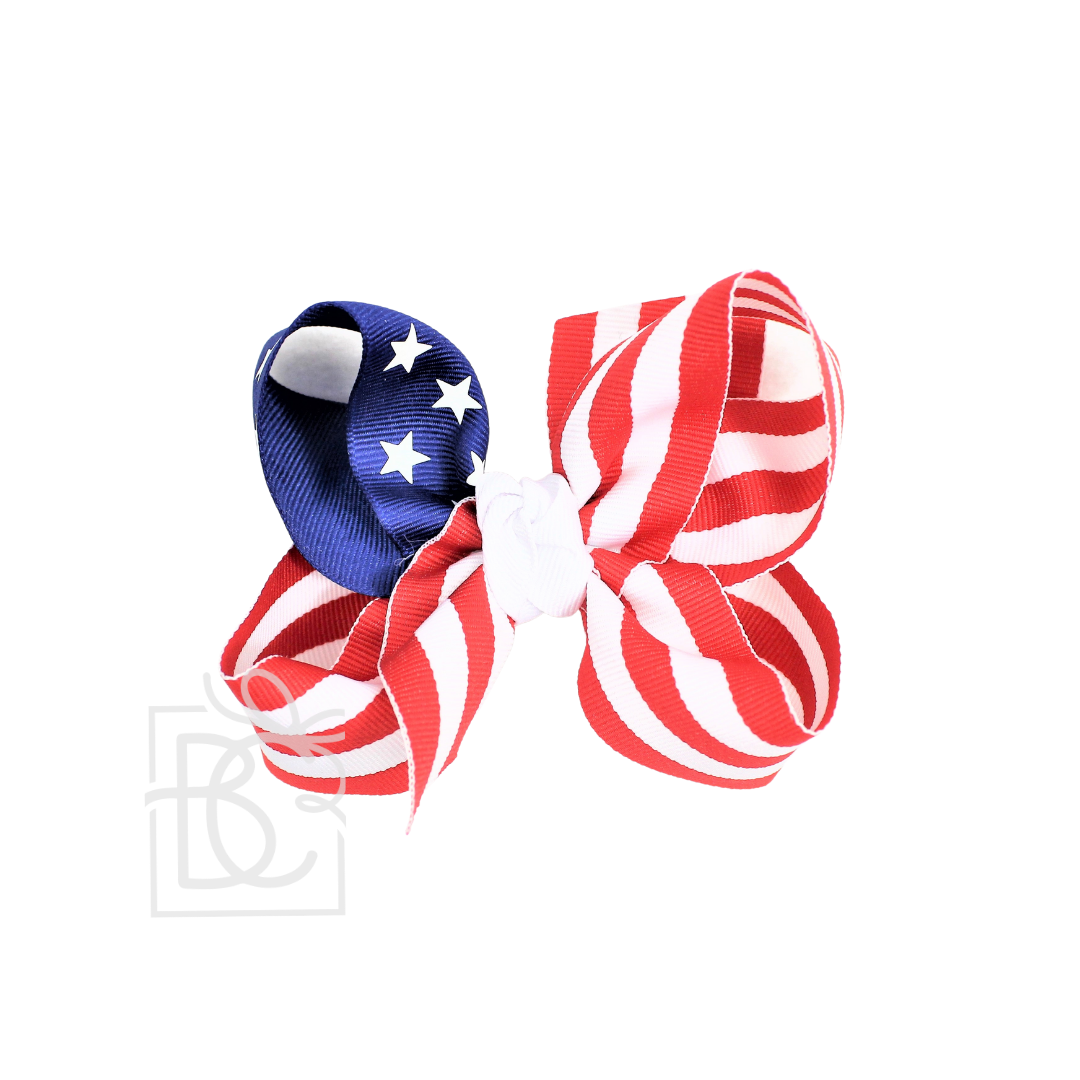 Hair Bow STARS AND STRIPES GROSGRAIN