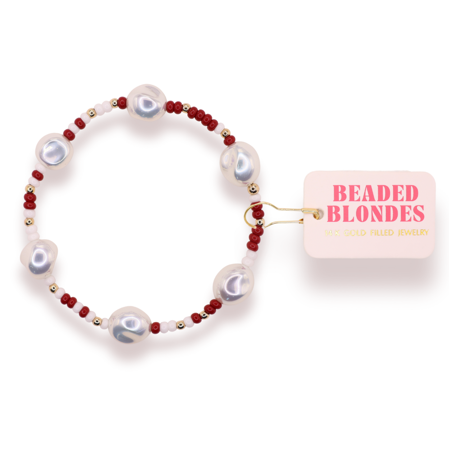 Sadie Sprinkle Bracelet Maroon & White