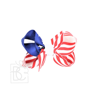Hair Bow STARS AND STRIPES GROSGRAIN