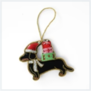 Ornament Black Dachshund Christmas