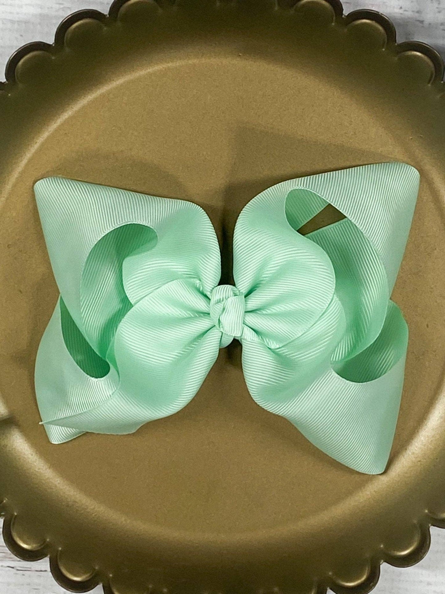 Hair Bow Oversize Grosgrain  Alligator Clip 5.5"