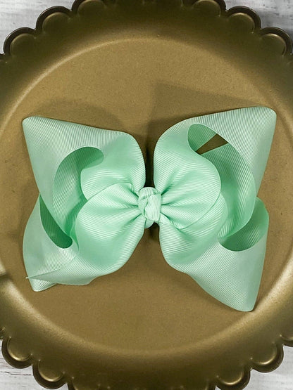 Hair Bow Oversize Grosgrain  Alligator Clip 5.5"