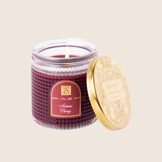 Candle Textured Glass with Lid