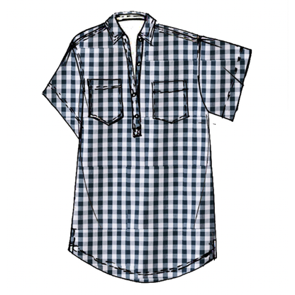 Dress Mini Getaway Navy Gingham