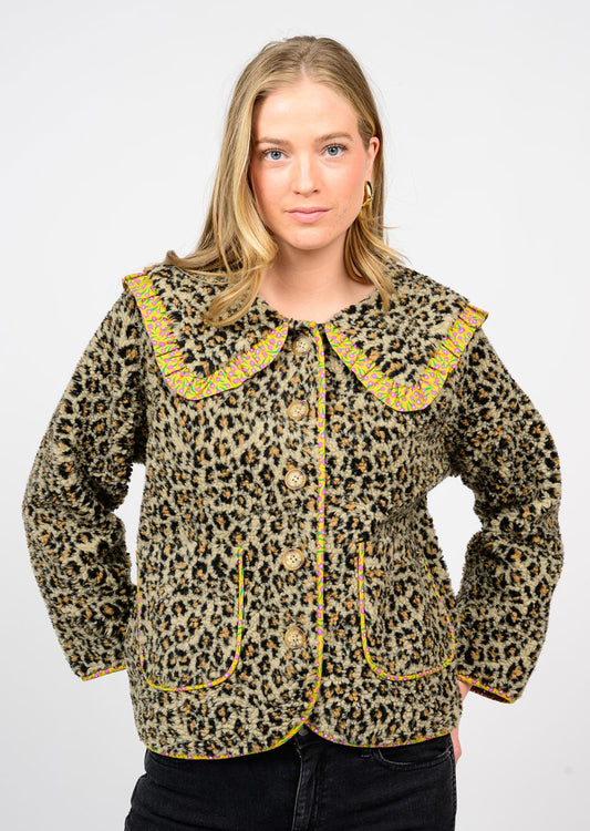 Ivy Jane Jacket Leopard Sherpa