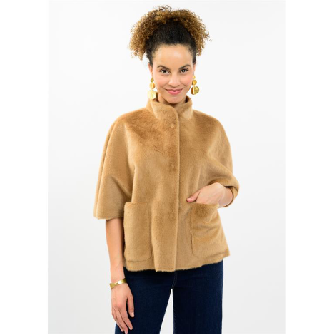 Ivy Jane JACKET FAUX FUR CAPELET CAMEL