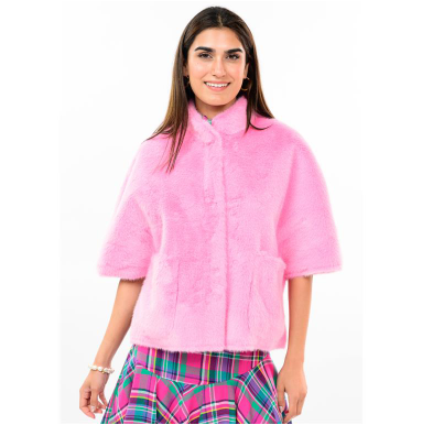 Ivy Jane JACKET FAUX FUR CAPELET PINK