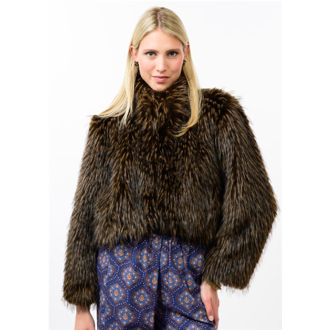 Ivy Jane JACKET ROCK STAR FAUX FUR BROWN