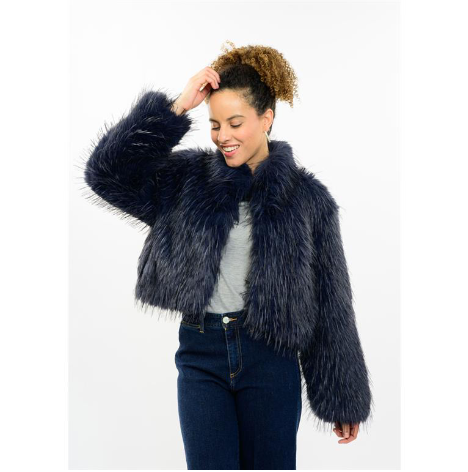 Ivy Jane JACKET ROCK STAR FAUX FUR NAVY