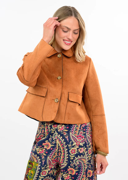 Ivy Jane JACKET SUEDE PATCH POCKET CINNAMON