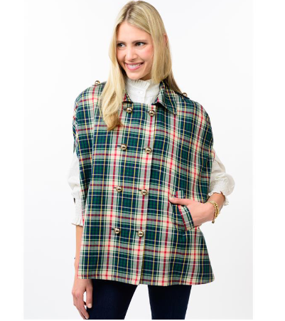 Ivy Jane CAPE PLAID DOUBLE BREASTED