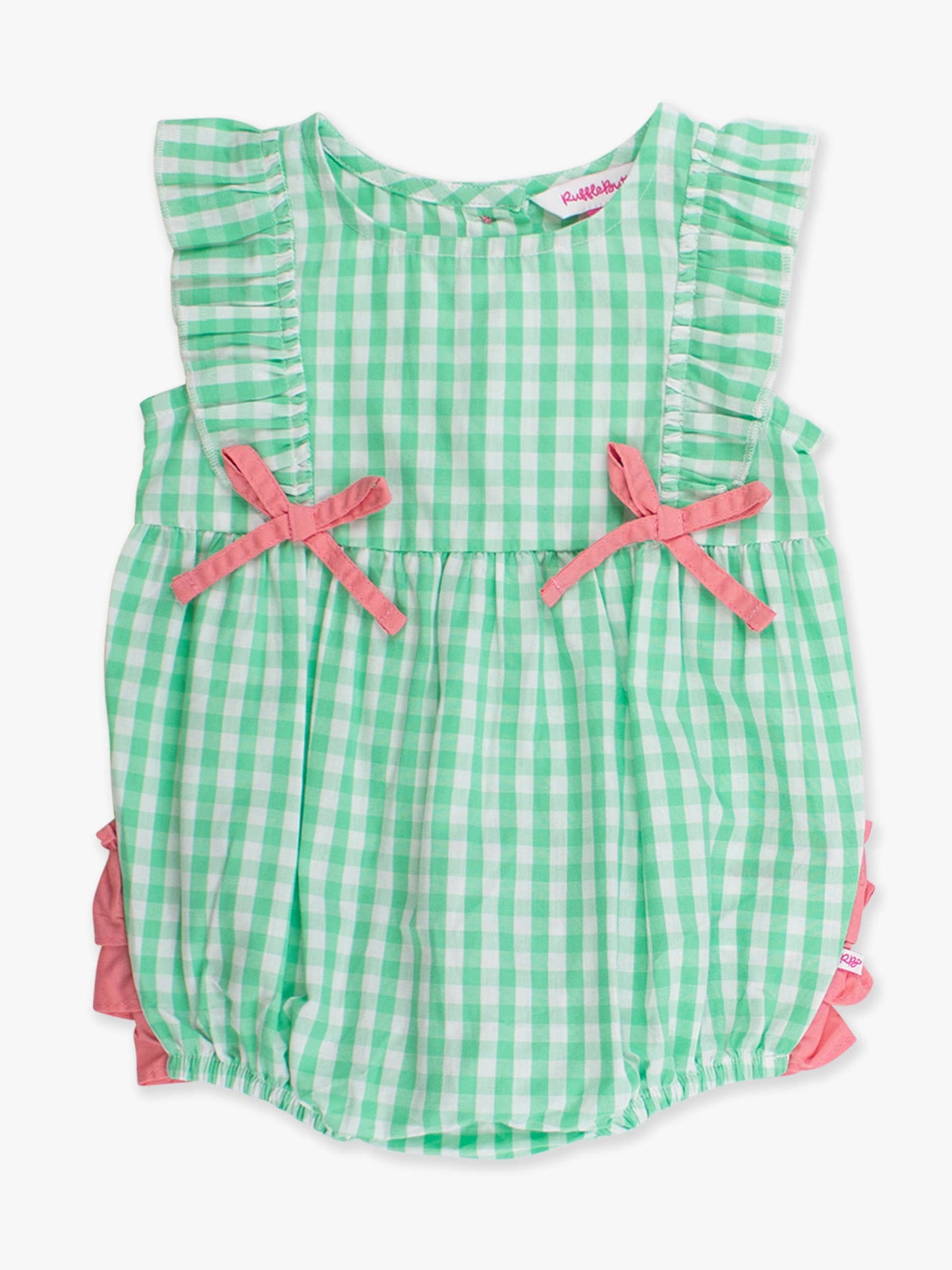 Romper Spring Bud Gingham Classic Ruffle Bubble Baby Girls