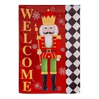 Flag Welcome Nutcracker Suede