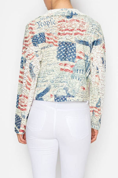 Jacket Cropped Sequin Embellished Button-Up