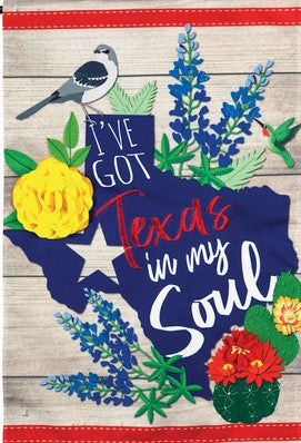 Flag Texas In My Soul Garden Linen 12.5X18
