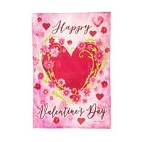Flag Floral Heart Burlap Garden