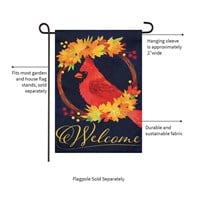 Flag Fall Cardinal Wreath Burlap