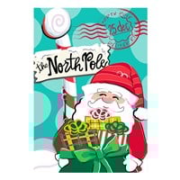 Flag North Pole Welcome Burlap