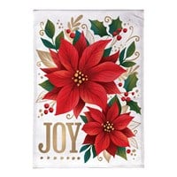 Flag Joy Poinsettia Burlap