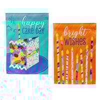 Flag Birthday Party Reversible Suede Garden 12.5X18