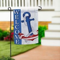 Flag Patriotic Anchor Suede Garden 12.5X18