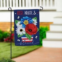 Flag RWB Blessed Suede Garden 12.5X18