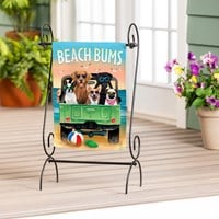 Flag Jeep Pups Suede Garden 12.5X18